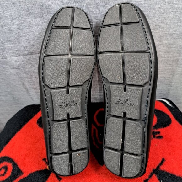 Size 12D Allen Edmonds "SEBASTIAN" Leather BIT Driving Loafers Black - Picture 6 of 13